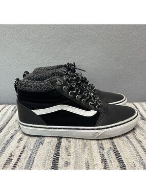 Vans Ward Hi MTE Cold Weather Sneakers Black/White Mens Size 9